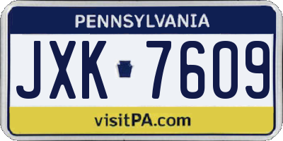PA license plate JXK7609