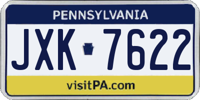 PA license plate JXK7622
