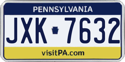 PA license plate JXK7632