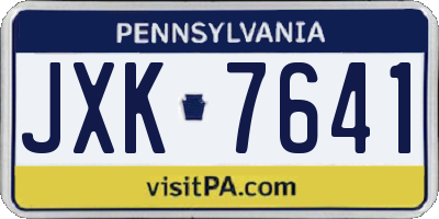 PA license plate JXK7641