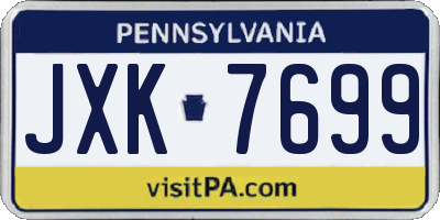 PA license plate JXK7699