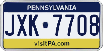 PA license plate JXK7708