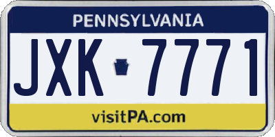 PA license plate JXK7771