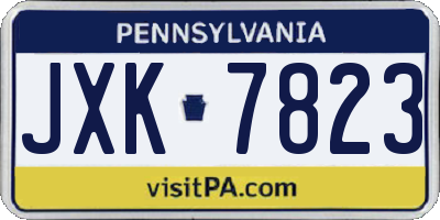 PA license plate JXK7823