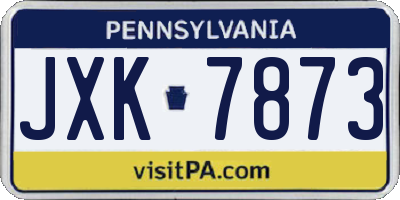 PA license plate JXK7873