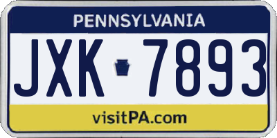PA license plate JXK7893
