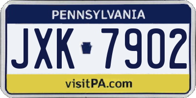 PA license plate JXK7902