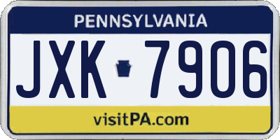 PA license plate JXK7906
