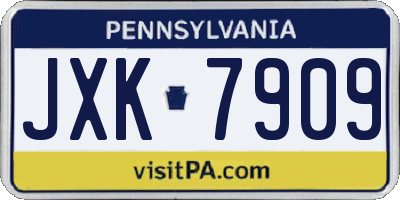 PA license plate JXK7909