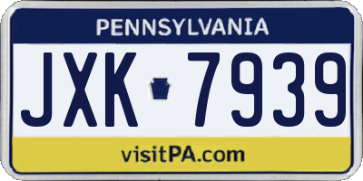 PA license plate JXK7939