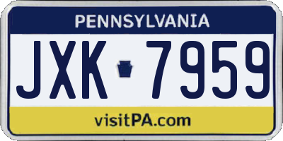 PA license plate JXK7959