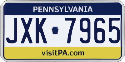 PA license plate JXK7965