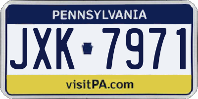 PA license plate JXK7971