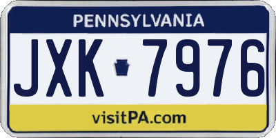 PA license plate JXK7976