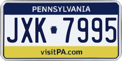 PA license plate JXK7995