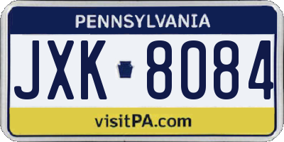 PA license plate JXK8084
