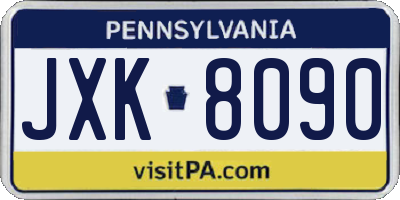 PA license plate JXK8090