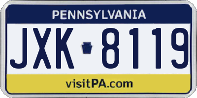 PA license plate JXK8119