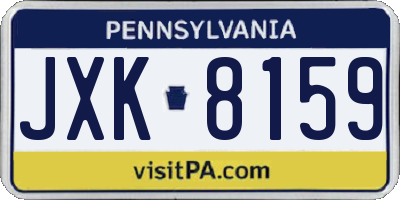 PA license plate JXK8159