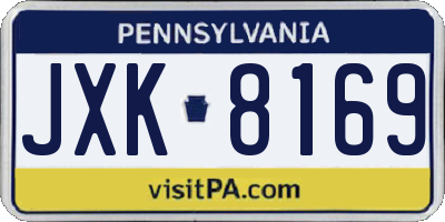 PA license plate JXK8169