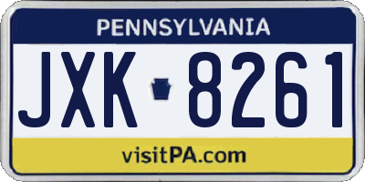 PA license plate JXK8261