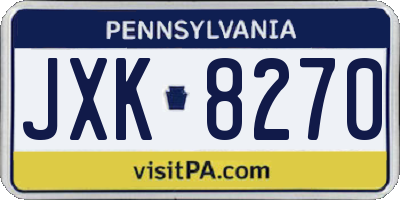 PA license plate JXK8270