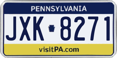 PA license plate JXK8271