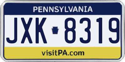 PA license plate JXK8319