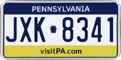 PA license plate JXK8341