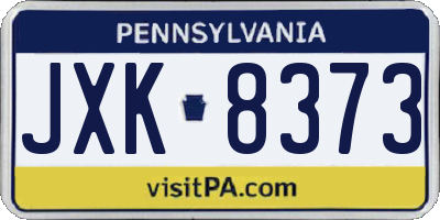 PA license plate JXK8373