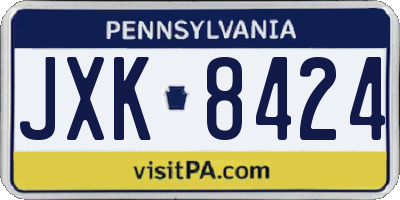 PA license plate JXK8424