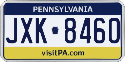 PA license plate JXK8460