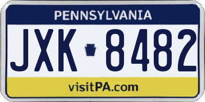 PA license plate JXK8482