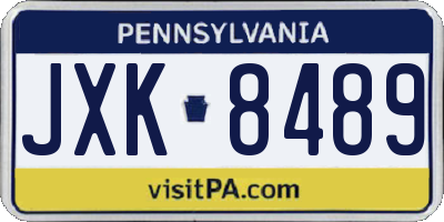 PA license plate JXK8489