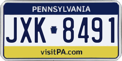 PA license plate JXK8491