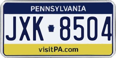 PA license plate JXK8504
