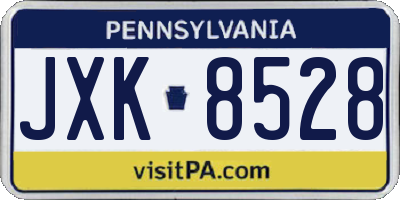 PA license plate JXK8528