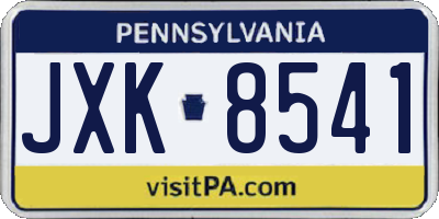 PA license plate JXK8541
