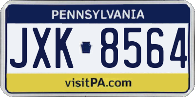 PA license plate JXK8564
