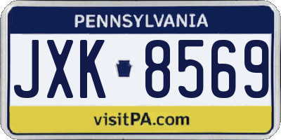 PA license plate JXK8569