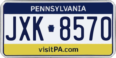 PA license plate JXK8570