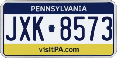 PA license plate JXK8573