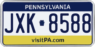 PA license plate JXK8588