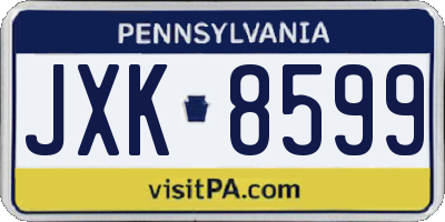 PA license plate JXK8599