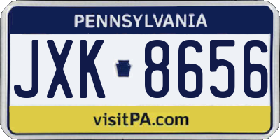 PA license plate JXK8656