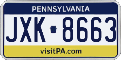 PA license plate JXK8663