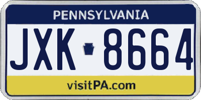 PA license plate JXK8664