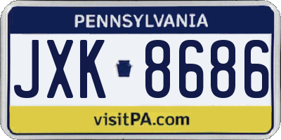 PA license plate JXK8686
