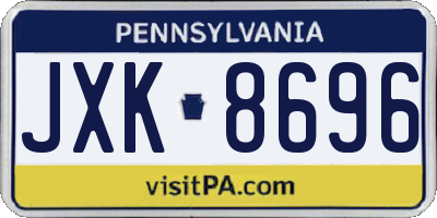 PA license plate JXK8696