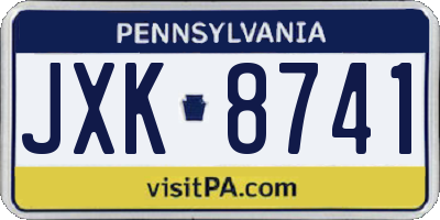 PA license plate JXK8741